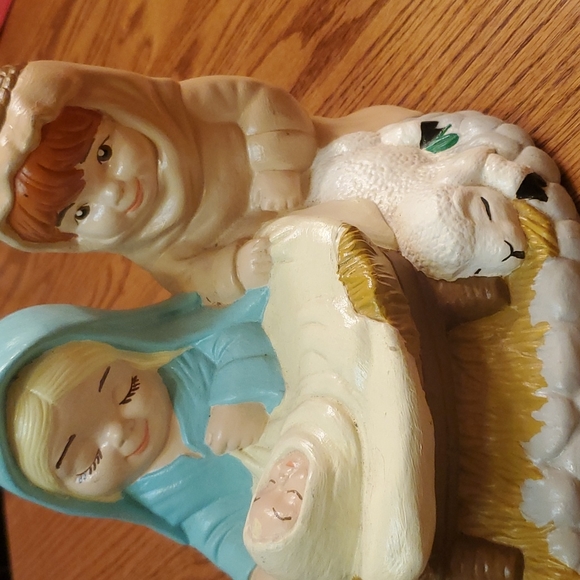 5 Large Vintage Scioto Ceramic Nativity Painted Figurines from 1978 - Picture 4 of 16